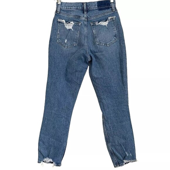 Abercrombie & Fitch High Rise Mom Jeans Women's 25 / 0 Distressed - Picture 3 of 13